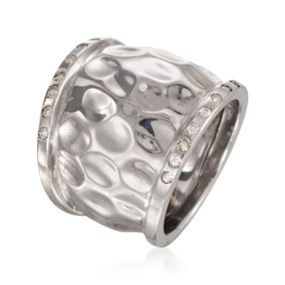 .20 ct. t.w. Diamond Hammered Ring in Sterling Silver &mdash; Alt Image 3