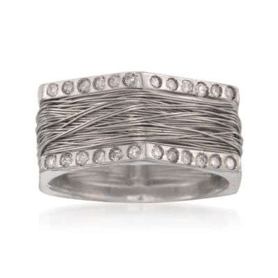 .36 ct. t.w. Diamond Italian Hexagon Ring in Sterling Silver &mdash; Alt Image 1