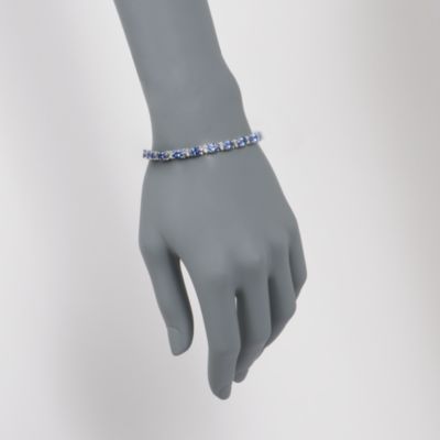 14.00 ct. t.w. Tanzanite and .25 ct. t.w. Diamond Line Bracelet in 14kt White Gold &mdash; Alt Image 2