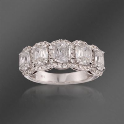 Henri Daussi 2.81 ct. t.w. Diamond 5-Stone Ring in 14kt White Gold &mdash; Alt Image 1