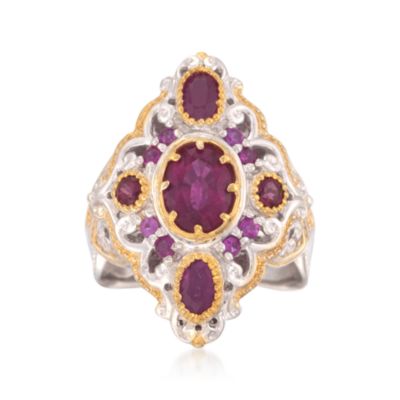 1.20 Carat Rubelite and .89 ct. t.w. Multi-Gemstone Cocktail Ring in Two-Tone &mdash; Alt Image 1
