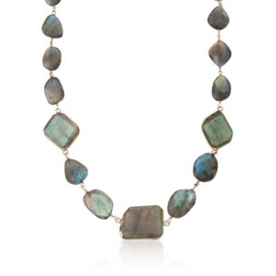 Labradorite Nugget Necklace in 18kt Over Sterling and 14kt Yellow Gold &mdash; Alt Image 1