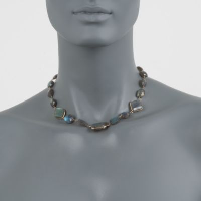Labradorite Nugget Necklace in 18kt Over Sterling and 14kt Yellow Gold &mdash; Alt Image 2