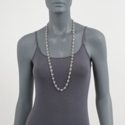 C. 1990 Vintage 13.00 ct. t.w. Diamond Link Necklace in 14kt White Gold. 34.50" &mdash; Alt Image 2