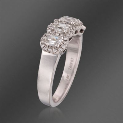 Henri Daussi .89 ct. t.w. Diamond 4-Stone Ring in 14kt White Gold &mdash; Alt Image 3
