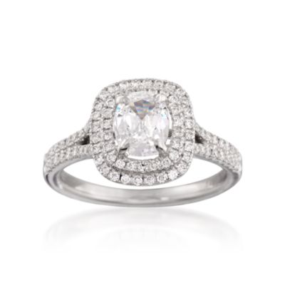 Henri Daussi 1.68 ct. t.w. Certified Diamond Engagement Ring in 14kt White Gold &mdash; Alt Image 1