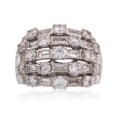 C. 1980 Vintage 3.00 ct. t.w. Diamond Ring in 14kt White Gold. Size 7 &mdash; Alt Image 1