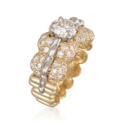 C. 1990 Vintage Jose Hess 2.00 ct. t.w. Diamond Ring in 18kt Two-Tone Gold. Size 7.5 &mdash; Alt Image 3