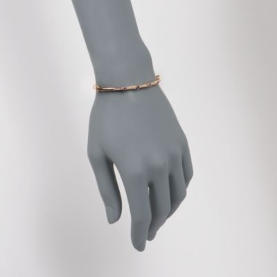 C. 1990 Vintage Ruby and Diamond Bangle Bracelet in 14kt Yellow Gold. 6.5" &mdash; Alt Image 2