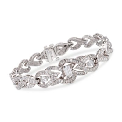 C.1970 Vintage 2.54 ct t.w. Diamond Bracelet in 14kt White Gold. 7.25" &mdash; Alt Image 1