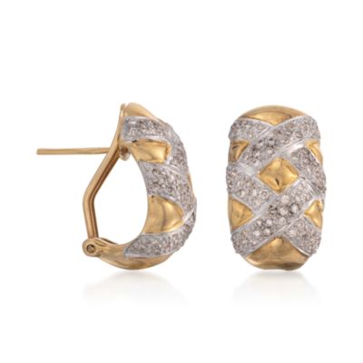 C. 1980 Vintage .95 ct. t.w. Diamond Earrings in 18kt Yellow Gold &mdash; Alt Image 3