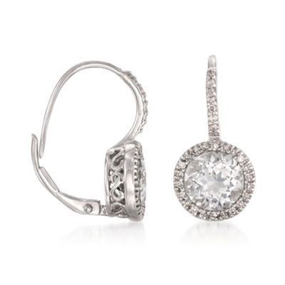 3.00 ct. t.w. White Topaz And.15 ct. t.w. Diamond Drop Earrings in Sterling Silver &mdash; Alt Image 3