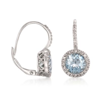 2.40 ct. t.w. Aquamarine and .15 ct. t.w. Diamond Drop Earrings in Sterling Silver &mdash; Alt Image 3