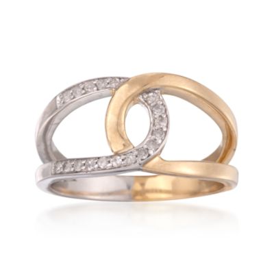 .15 ct. t.w. Diamond Double Link Ring in Sterling Silver Two-Tone &mdash; Alt Image 1