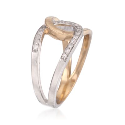 .15 ct. t.w. Diamond Double Link Ring in Sterling Silver Two-Tone &mdash; Alt Image 3