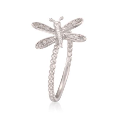.15 ct. t.w. Diamond Butterfly Ring in Sterling Silver &mdash; Alt Image 3