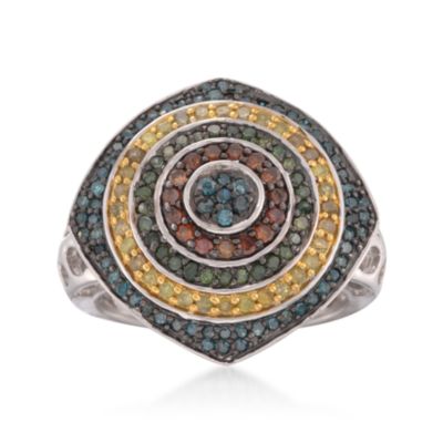 1.00 ct. t.w. Multicolored Diamond Ring in Sterling Silver &mdash; Alt Image 1