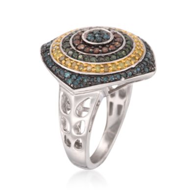 1.00 ct. t.w. Multicolored Diamond Ring in Sterling Silver &mdash; Alt Image 3