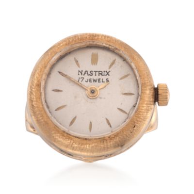 C. 1960 Vintage 14kt Yellow Gold Nastrix Ring Watch. Size 6 &mdash; Alt Image 1