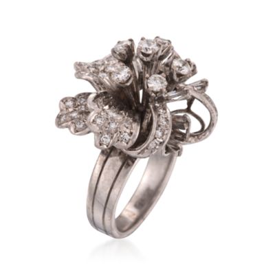 C. 1970 Vintage 1.75 ct. t.w. Diamond Swirl Ring in Two-Tone. Size 5 &mdash; Alt Image 3
