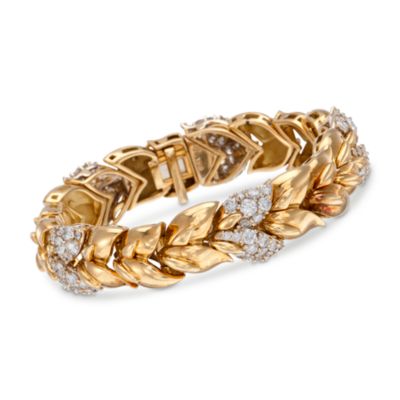 C. 1980 Vintage 5.50 ct. t.w. Diamond Bracelet in 18kt Yellow Gold. 7" &mdash; Alt Image 1