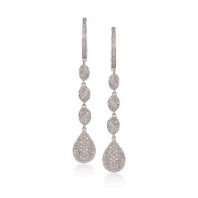 1.00 ct. t.w. Diamond Linear Earrings in Sterling Silver &mdash; Alt Image 1