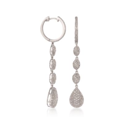 1.00 ct. t.w. Diamond Linear Earrings in Sterling Silver &mdash; Alt Image 3