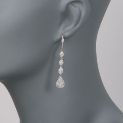 1.00 ct. t.w. Diamond Linear Earrings in Sterling Silver &mdash; Alt Image 2