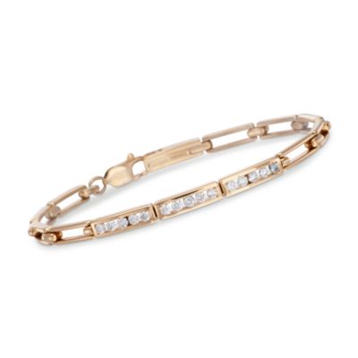 C. 1980 Vintage Tiffany Jewelry .60 ct. t.w. Diamond Open Bar Bracelet in 18kt Yellow Gold. 7" &mdash; Alt Image 1
