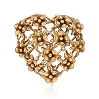 C. 1970 Vintage Tiffany Jewelry 14kt Yellow Gold Heart Pin &mdash; Alt Image 1