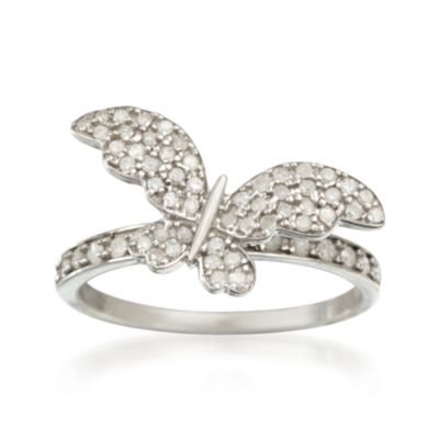 .50 ct. t.w. Diamond Butterfly Ring in Sterling Silver &mdash; Alt Image 1