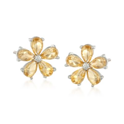 2.90 ct. t.w. Citrine Floral Necklace and Earring Set in Sterling Silver. 18" &mdash; Alt Image 3