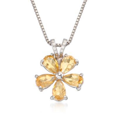 2.90 ct. t.w. Citrine Floral Necklace and Earring Set in Sterling Silver. 18" &mdash; Alt Image 4
