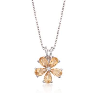 Set of Five 11.00 ct. t.w. Multi-Gem Flower Pendants With Chain in Sterling Silver. 18" &mdash; Alt Image 4