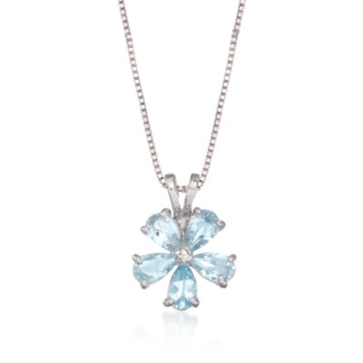 Set of Five 11.00 ct. t.w. Multi-Gem Flower Pendants With Chain in Sterling Silver. 18" &mdash; Alt Image 5