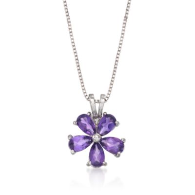 Set of Five 11.00 ct. t.w. Multi-Gem Flower Pendants With Chain in Sterling Silver. 18" &mdash; Alt Image 7