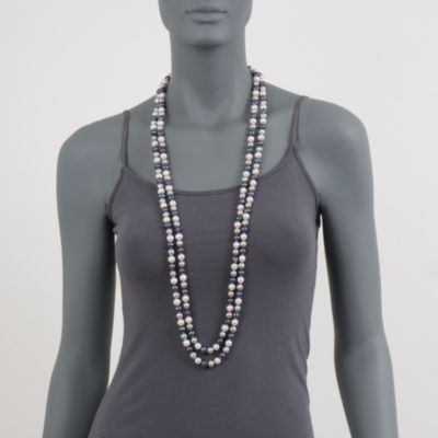 8-8.5mm Multicolored Endless Pearl Necklace. 80" &mdash; Alt Image 2