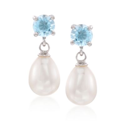 5-Pair Set of 4.50 ct. t.w. Multi-Gem and Pearl Earrings in Sterling Silver &mdash; Alt Image 3