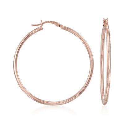 14kt Rose  Gold Hoop Earrings &mdash; Alt Image 1