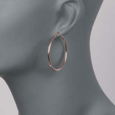 14kt Rose  Gold Hoop Earrings &mdash; Alt Image 2