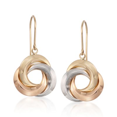 Tri-Colored Love Knot Earrings &mdash; Alt Image 1