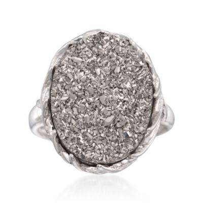 Silver Drusy Ring in Sterling Silver &mdash; Alt Image 1