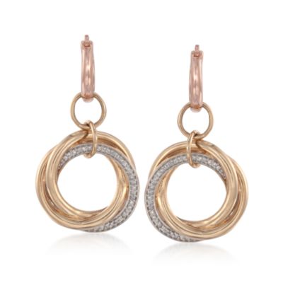 .20 ct. t.w. Diamond Tri-Colored Circle Drop Earrings &mdash; Alt Image 1