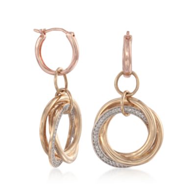 .20 ct. t.w. Diamond Tri-Colored Circle Drop Earrings &mdash; Alt Image 3