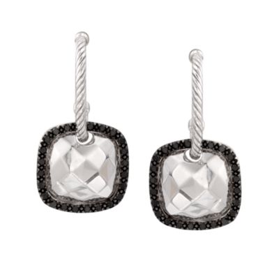 Charriol .24 ct. t.w. Black Diamond Earrings in 18kt White Gold &mdash; Alt Image 1