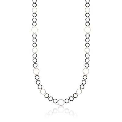 Charriol "Celtic Noir" Stainless and 18kt White Gold Necklace. 36" &mdash; Alt Image 1