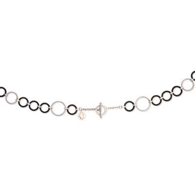 Charriol "Celtic Noir" Stainless and 18kt White Gold Necklace. 36" &mdash; Alt Image 3