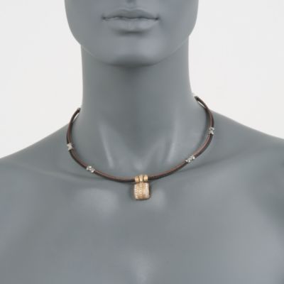 Charriol .74 ct. t.w. "Celtique" Diamond Cable Necklace in Stainless and 18kt Yellow Gold. 17" &mdash; Alt Image 2