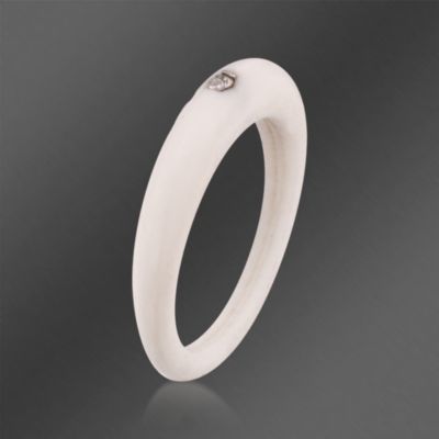 Due Punti White Rubber Silicone Ring With Diamond &mdash; Alt Image 3
