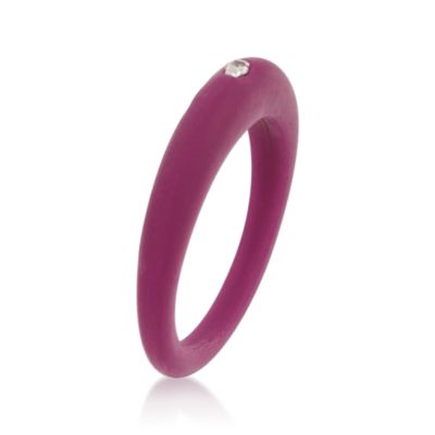 Due Punti Plum Silicone Band Ring With Diamond &mdash; Alt Image 3